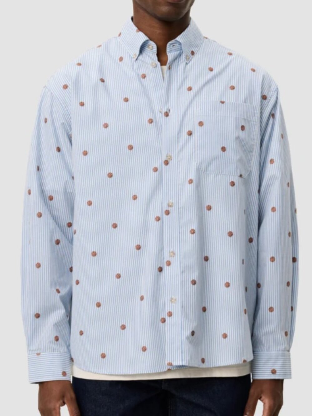 BNWT SS26 LES DEUX KOLTON STRIPE BASKET AOE SHIRT M